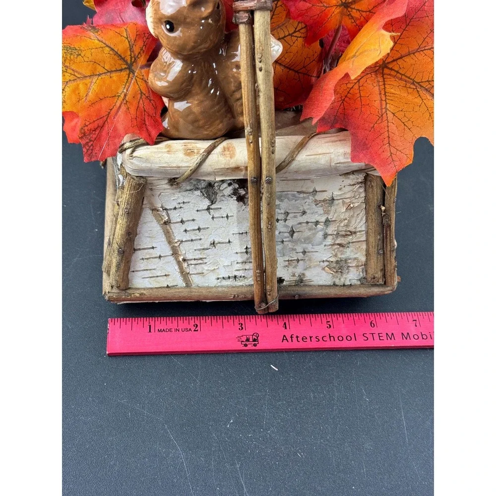 Woodland Fall Centerpiece with Fall Foliage, Flowers,‎ and Squirrels